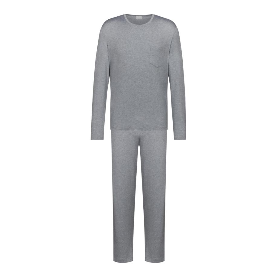 Mey Mey Pyjama lang Easy Night grijs gemêleerd -