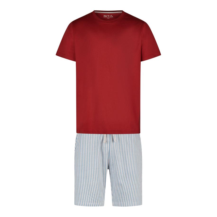 Phil & Co. Berlin Phil & Co. Berlin Pyjama kort hemelsblauw / rood / wit -