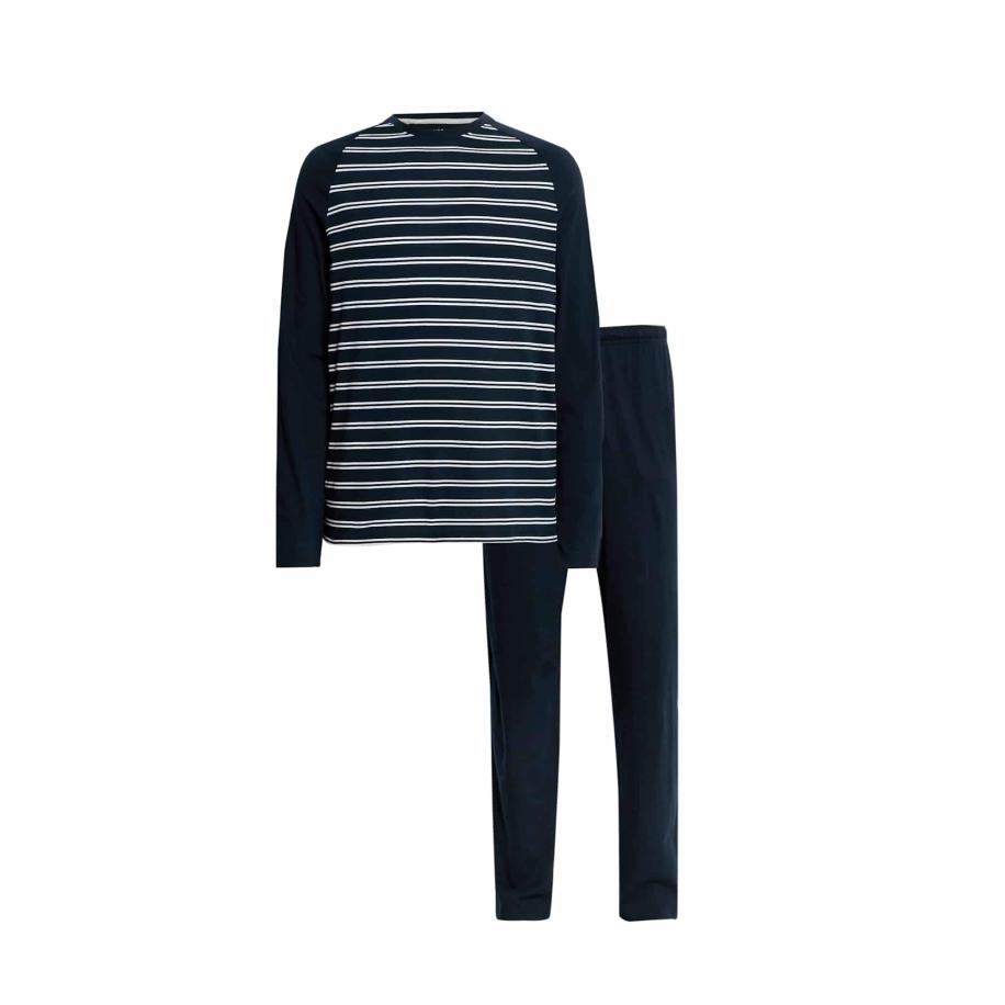 Marks & Spencer Pyjama lang navy Blauw