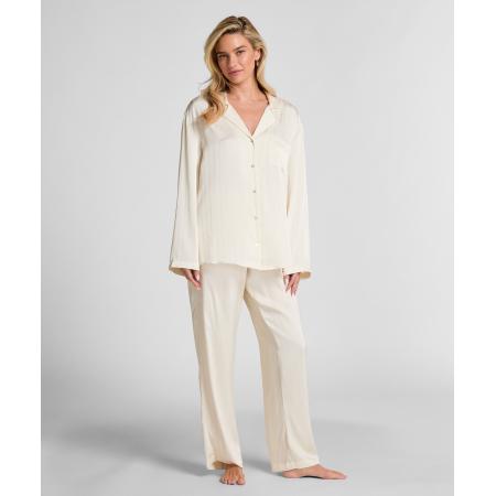 Hunkemöller Satijnen broek met krijtstreep Wit