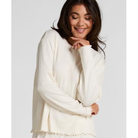 Hunkemöller Pyjama Top Loose Pointelle Wit