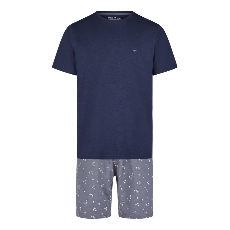 Phil & Co. Berlin Phil & Co. Berlin Pyjama kort Lounge Dreams donkerblauw / antraciet -