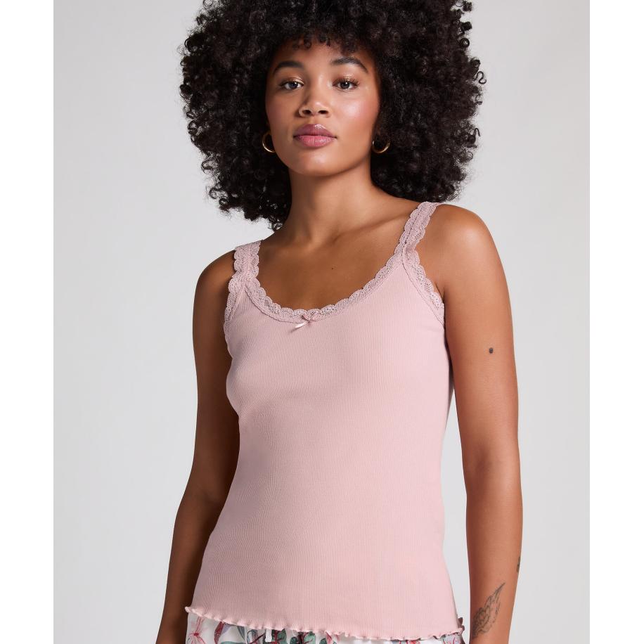 Hunkemöller Cami Rib Lace Roze Roze