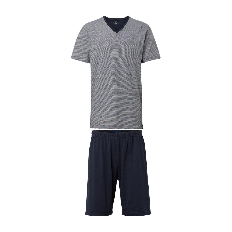 Tom Tailor TOM TAILOR Pyjama kort nachtblauw / donkergrijs -