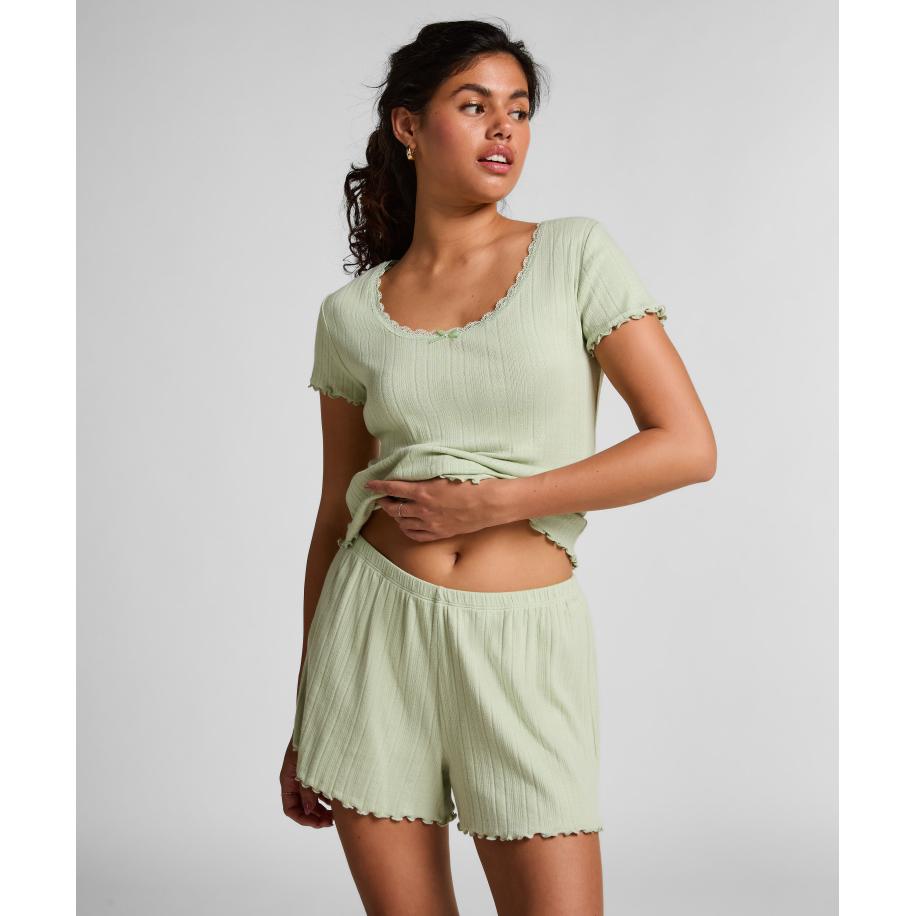 Hunkemöller Pointelle short Groen Groen