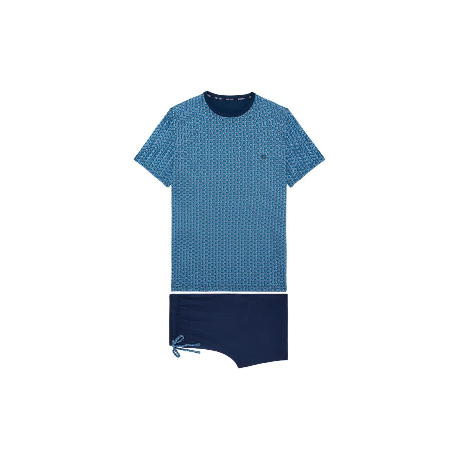 HOM HOM Pyjama kort Martinez Short Sleepwear blauw -