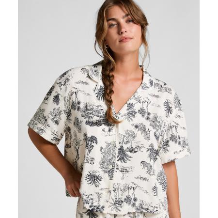 Hunkemöller Geweven jasje met korte mouwen Wit