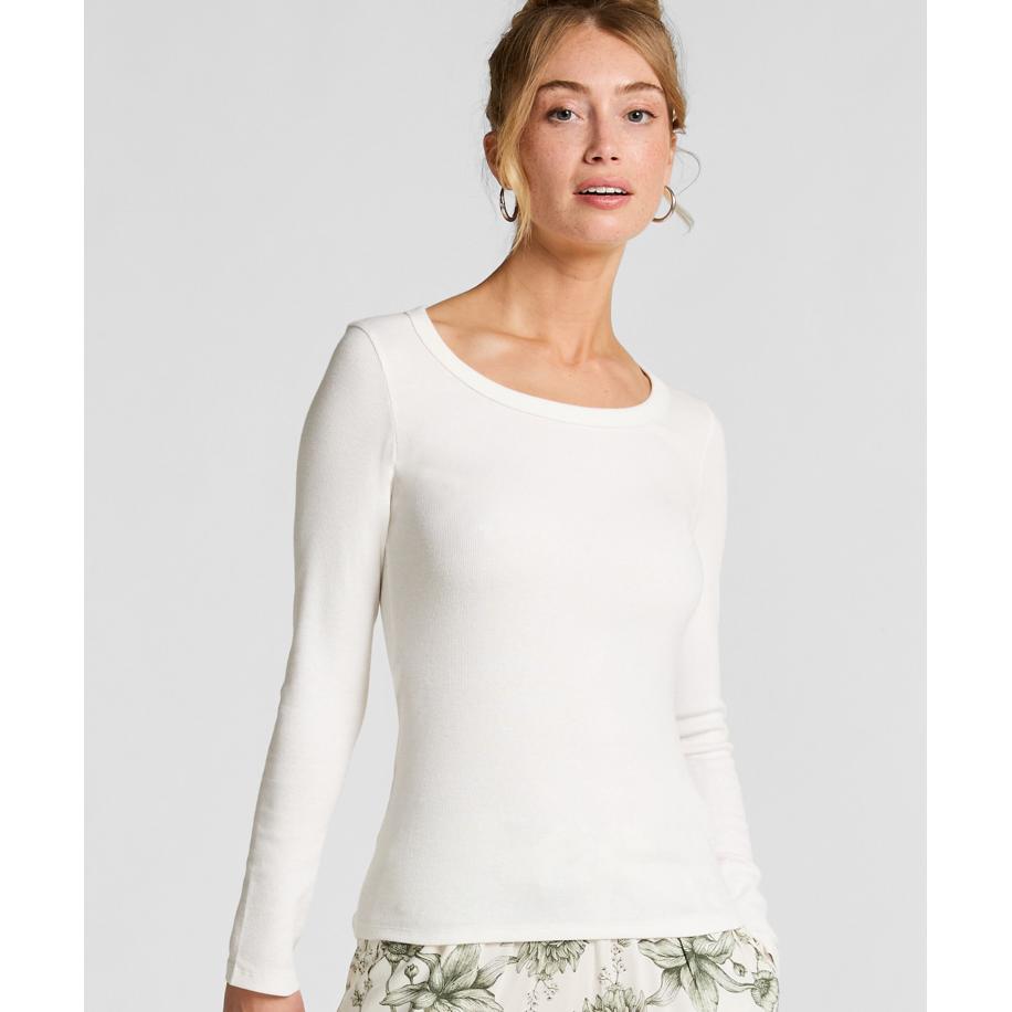 Hunkemöller Pyjamatop Katoen Wit Wit