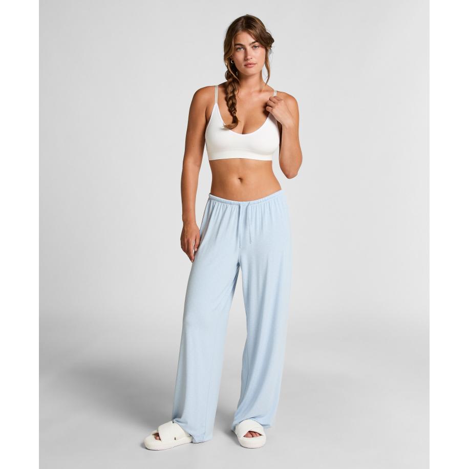 Hunkemöller Jersey Pyjama Broek Blauw Blauw