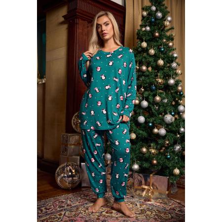 Yours Curve Teal Blue Penguin Soft Touch Pyjama Cadeauset Size 66-68