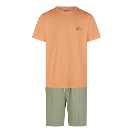 Phil & Co. Berlin Phil & Co. Berlin Pyjama kort Lounge & Night kaki / oranje