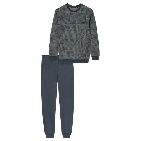 Schiesser SCHIESSER Pyjama lang Comfort Essentials navy / donkergrijs