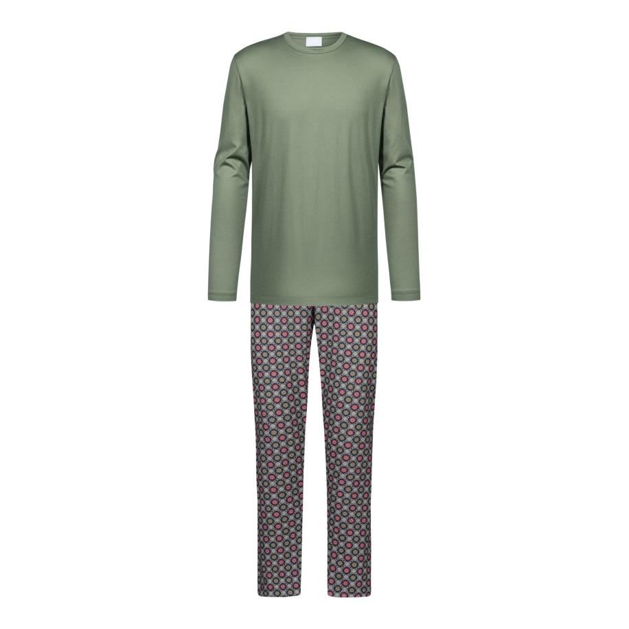 Mey Mey Pyjama lang Ornamental olijfgroen / gemengde kleuren -