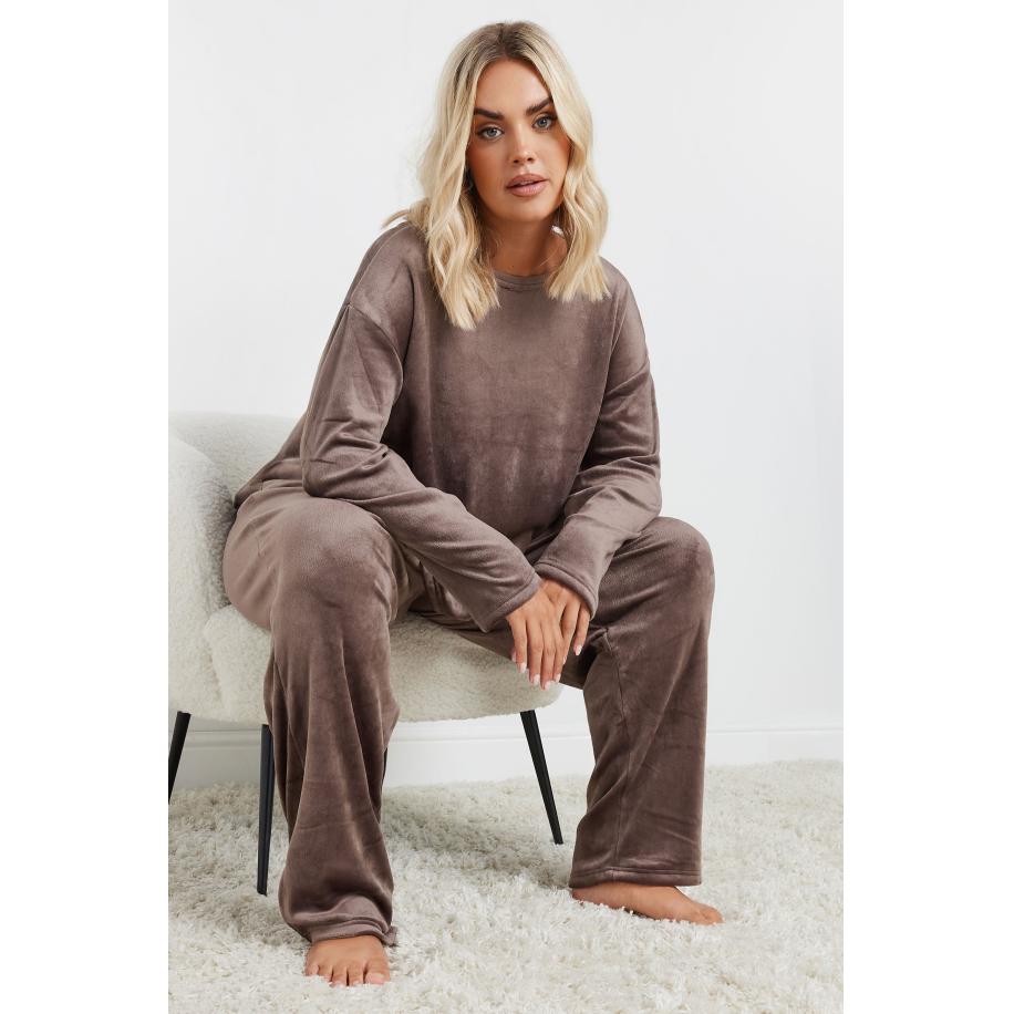 Yours Limited Collection Loungewear Fleeceset In Bruinsize 54-56 Bruin