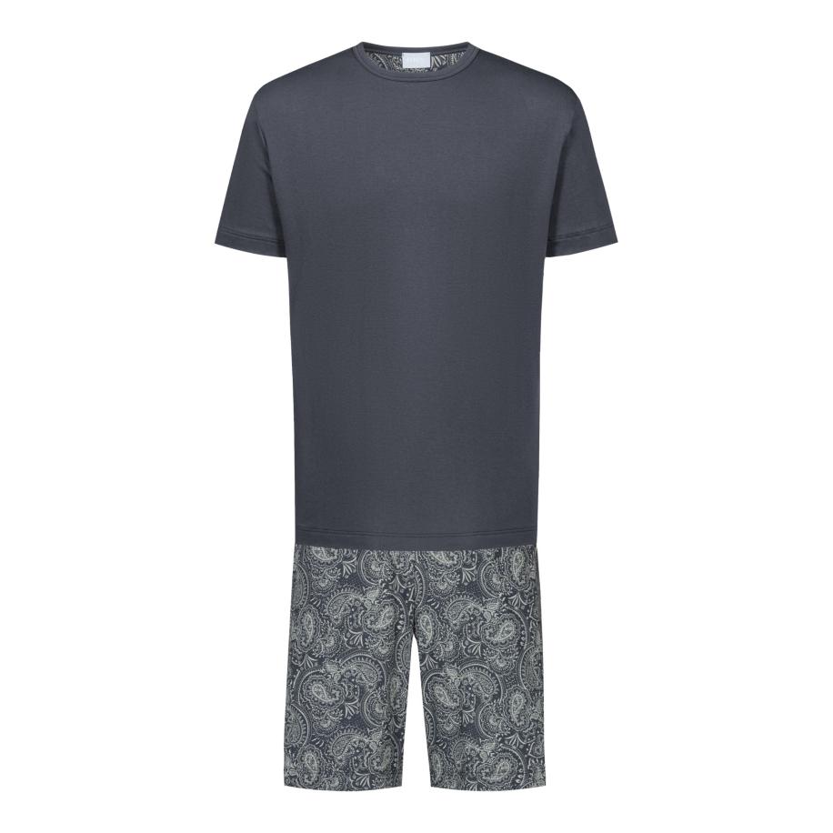 Mey Mey Pyjama kort Evening Paisley antraciet / donkergrijs -