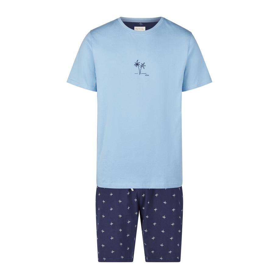 Phil & Co. Berlin Phil & Co. Berlin Pyjama kort Lounge Dreams lichtblauw / donkerblauw -