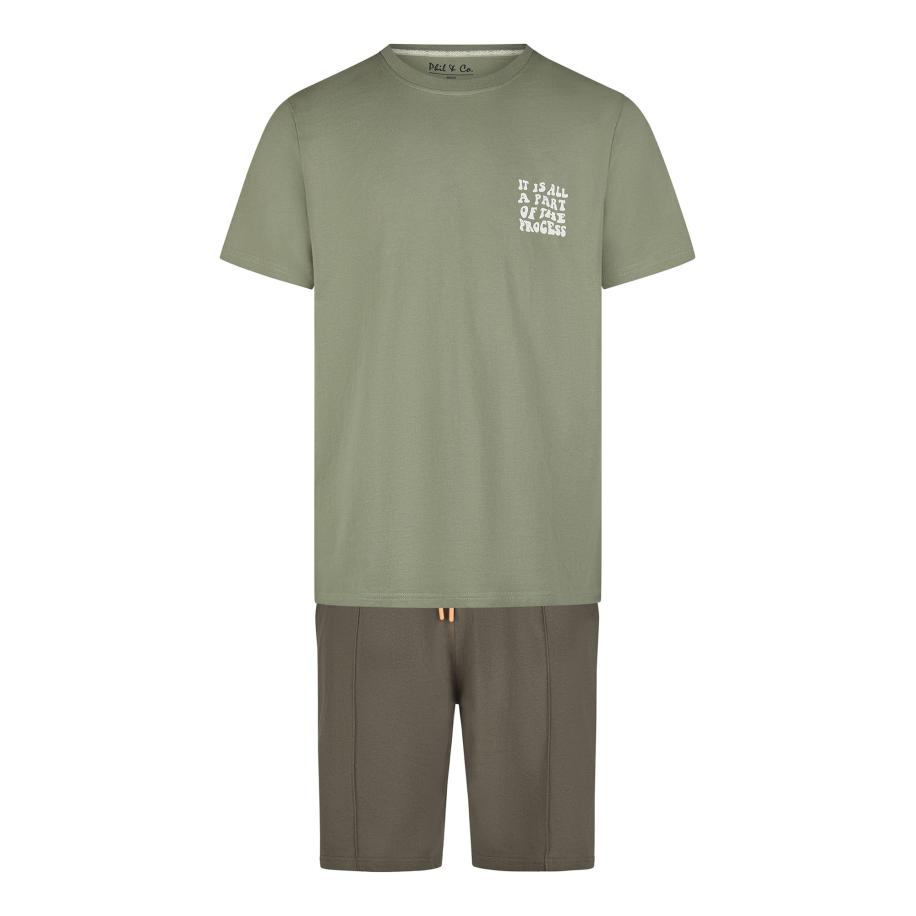 Phil & Co. Berlin Phil & Co. Berlin Pyjama kort Shorty bruin / kaki -
