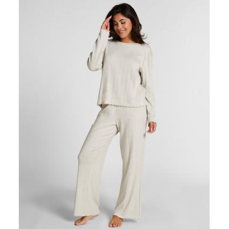 Hunkemöller Pyjamabroek Loose Pointelle Grijs