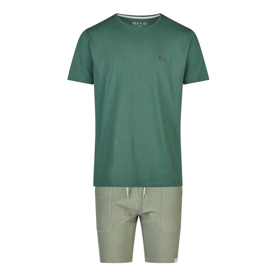 Phil & Co. Berlin Phil & Co. Berlin Pyjama kort Lounge Dreams olijfgroen / donkergroen -