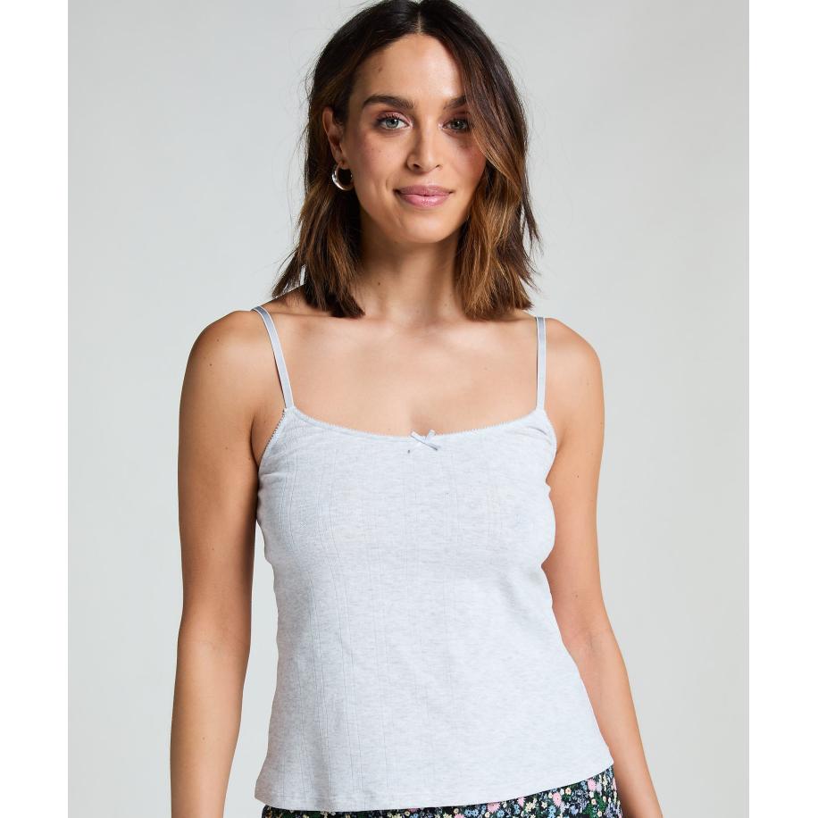 Hunkemöller Pyjamatop Pointelle Grijs Grijs