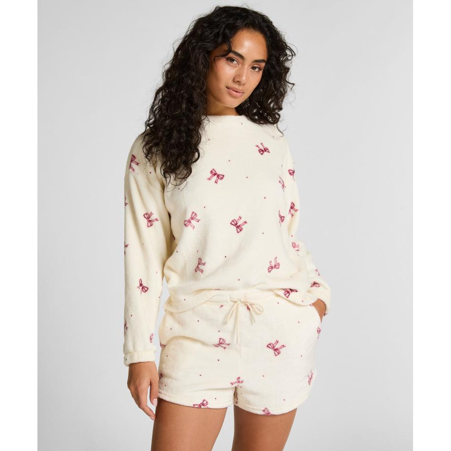 Hunkemöller Flanellen fleece pyjamaset Wit Wit