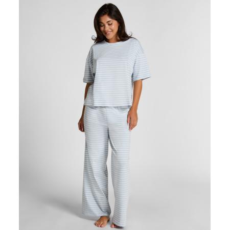 Hunkemöller Pyjamaset Katoen Jersey Lang Blauw