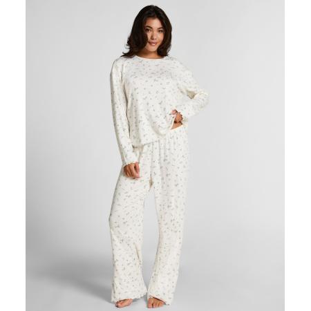 Hunkemöller Pyjamabroek Loose Pointelle Wit