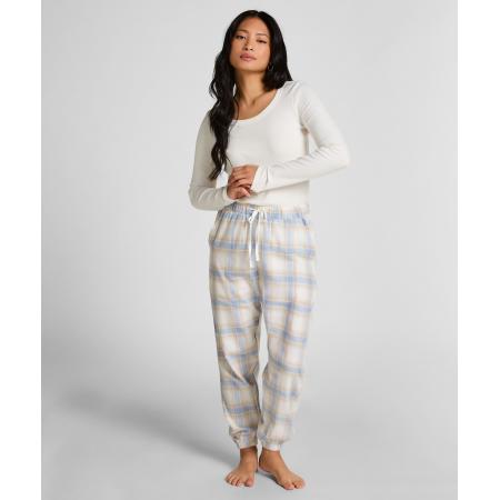 Hunkemöller Petite Pyjamabroek Twill Check Blauw