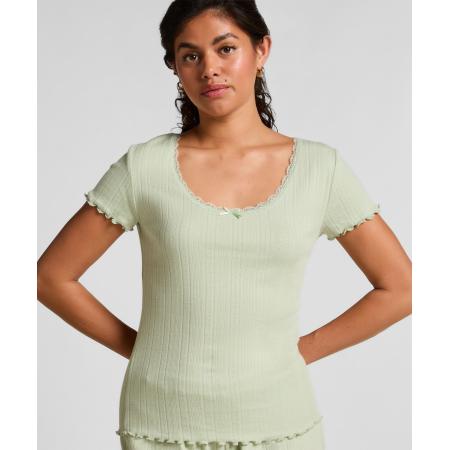 Hunkemöller Pointelle top met kant Groen
