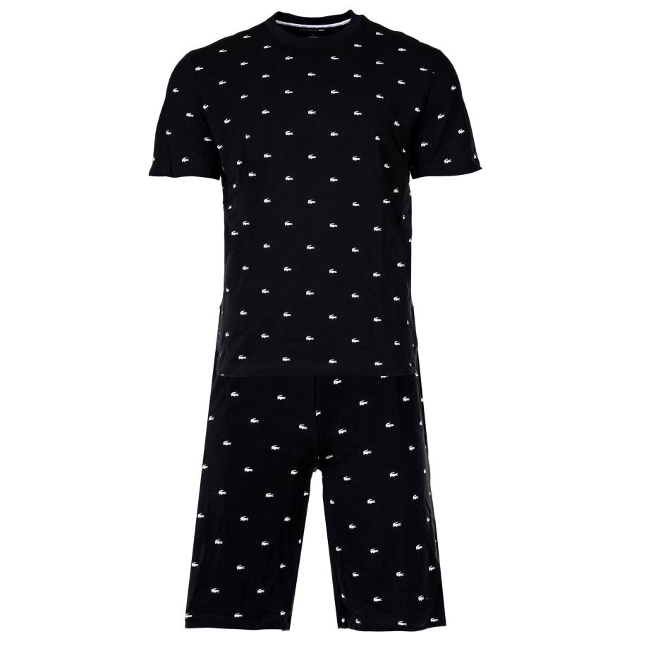 Lacoste LACOSTE Pyjama kort zwart / wit -