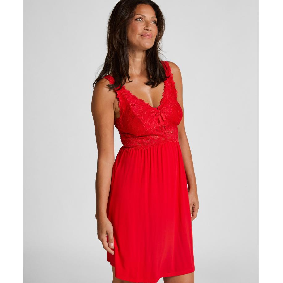 Hunkemöller Slipdress Nora Lace Rood Rood