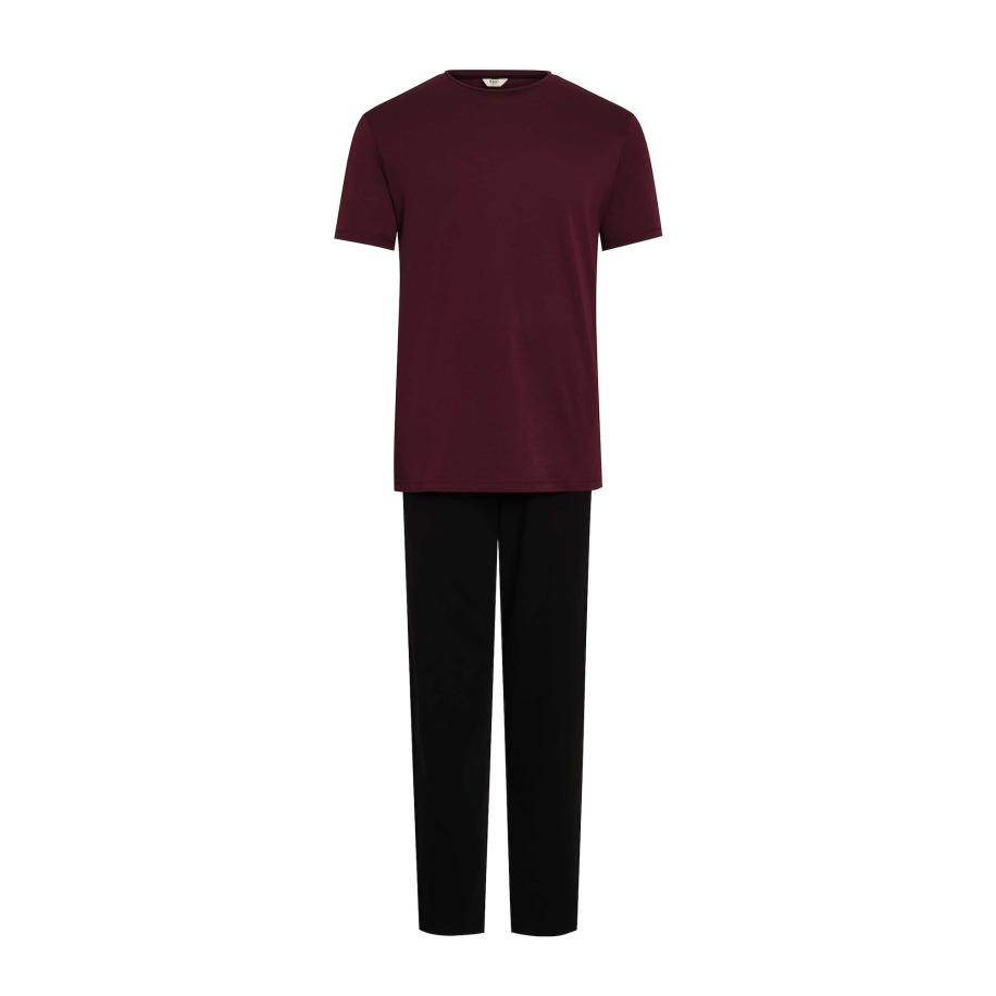 Dagi Dagi Pyjama lang bordeaux / zwart -