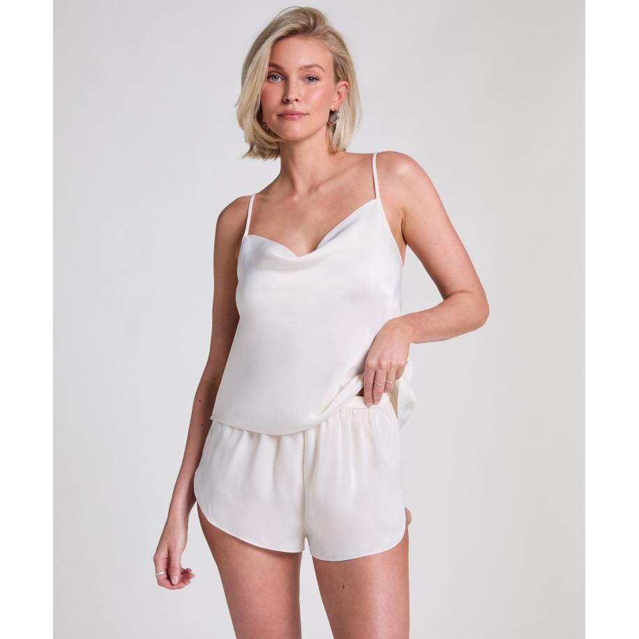 Hunkemöller Minimal satijnen short Wit Wit