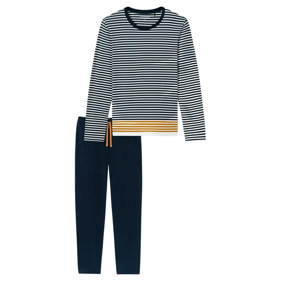 Schiesser SCHIESSER Pyjama lang Casual Nightwear nachtblauw -