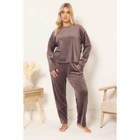 Yours Limited Collection Loungewear Fleeceset In Bruinsize 54-56