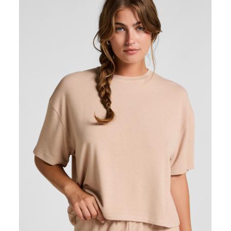 Hunkemöller Pyjamatop van geborstelde jersey Beige