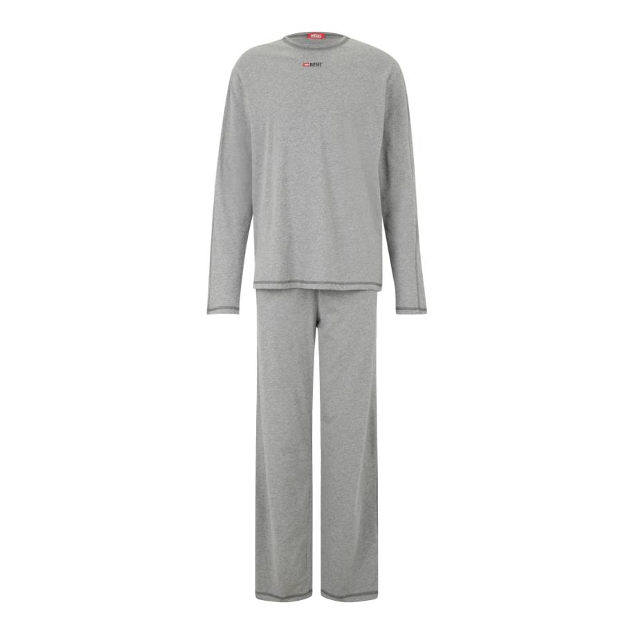 Diesel DIESEL Pyjama lang NOLAN grijs gemêleerd / rood / zwart / wit -