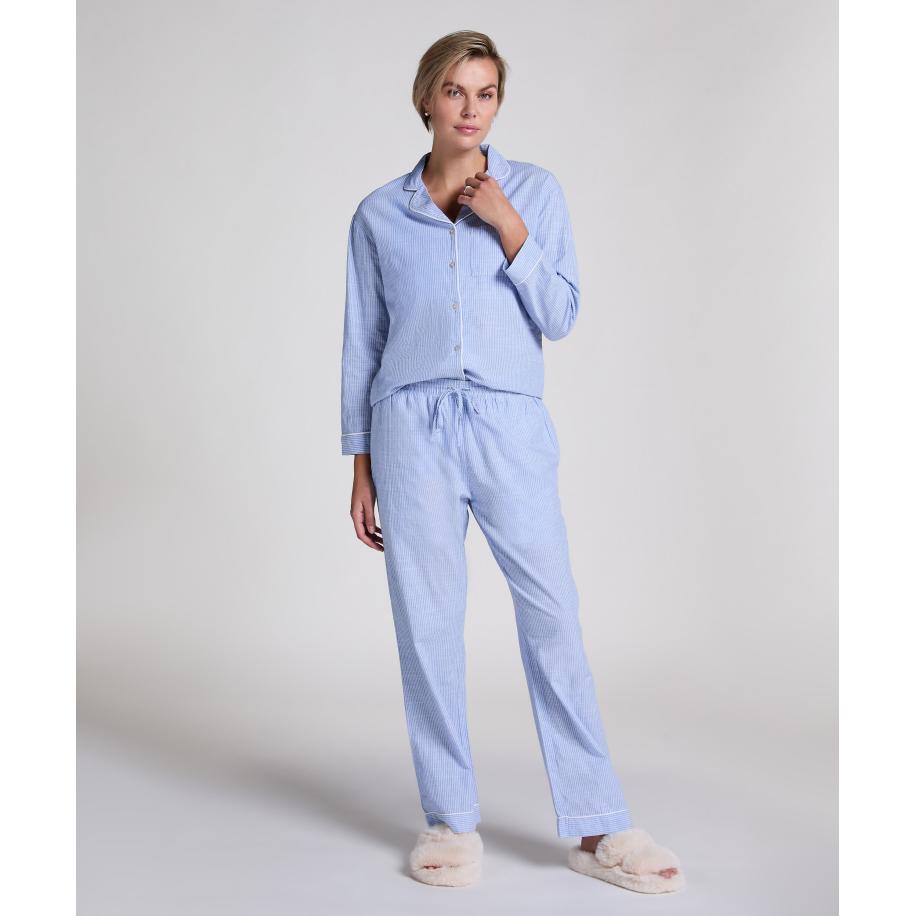 Hunkemöller Petite Pyjamabroek Katoen Blauw Blauw