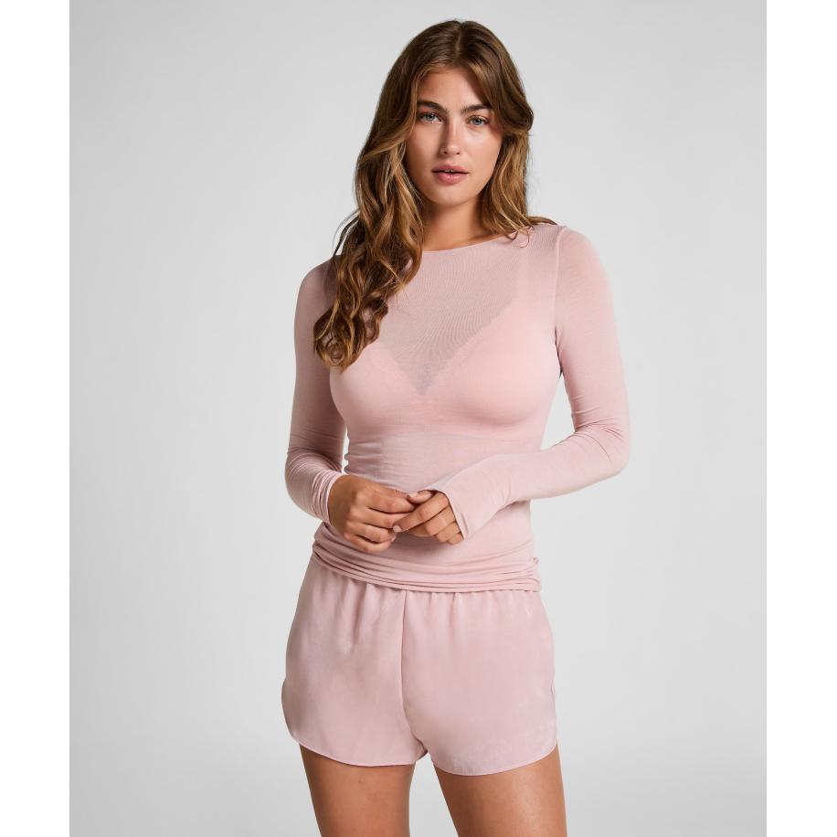 Hunkemöller super soft Boothals shirt met Cashmere Roze Roze