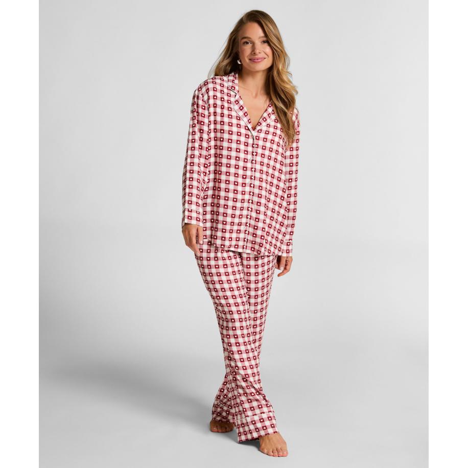 Hunkemöller Pyjamaset van keperstof Rood Rood