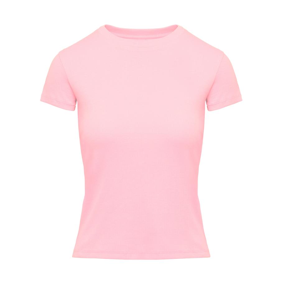 Hunkemöller Pyjama top korte mouwen rib Roze Roze