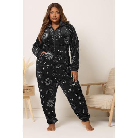 Yours Curve Zwarte Hemelse Print Onesie Size 66-68