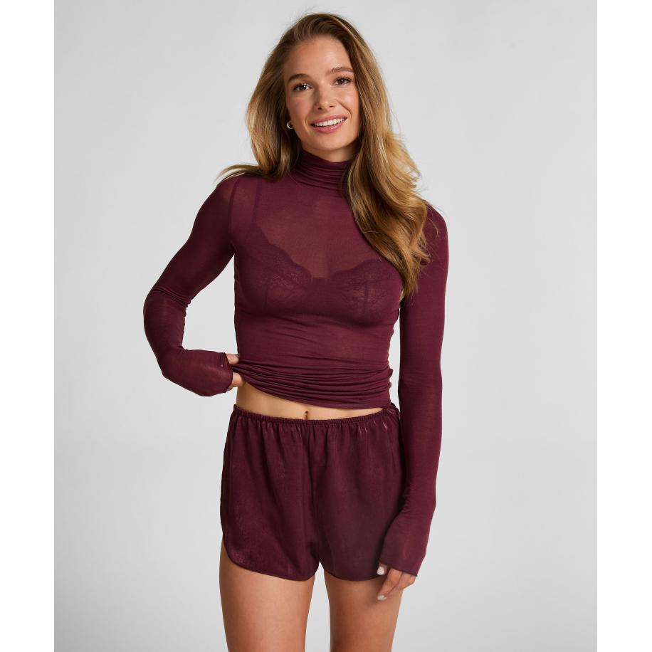 Hunkemöller Minimal satijnen short Paars Paars