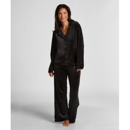 Hunkemöller Pyjamabroek Velours Zwart