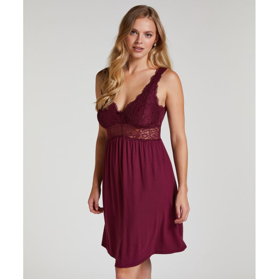 Hunkemöller Slipdress Nora Lace Paars Paars