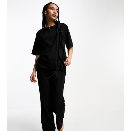 ASOS DESIGN Petite Mix & Match Katoenen pyjamabroek in zwart