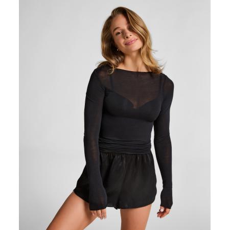 Hunkemöller super soft Boothals shirt met Cashmere Zwart