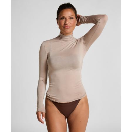 Hunkemöller super soft Turtleneck shirt met Cashmere Bruin