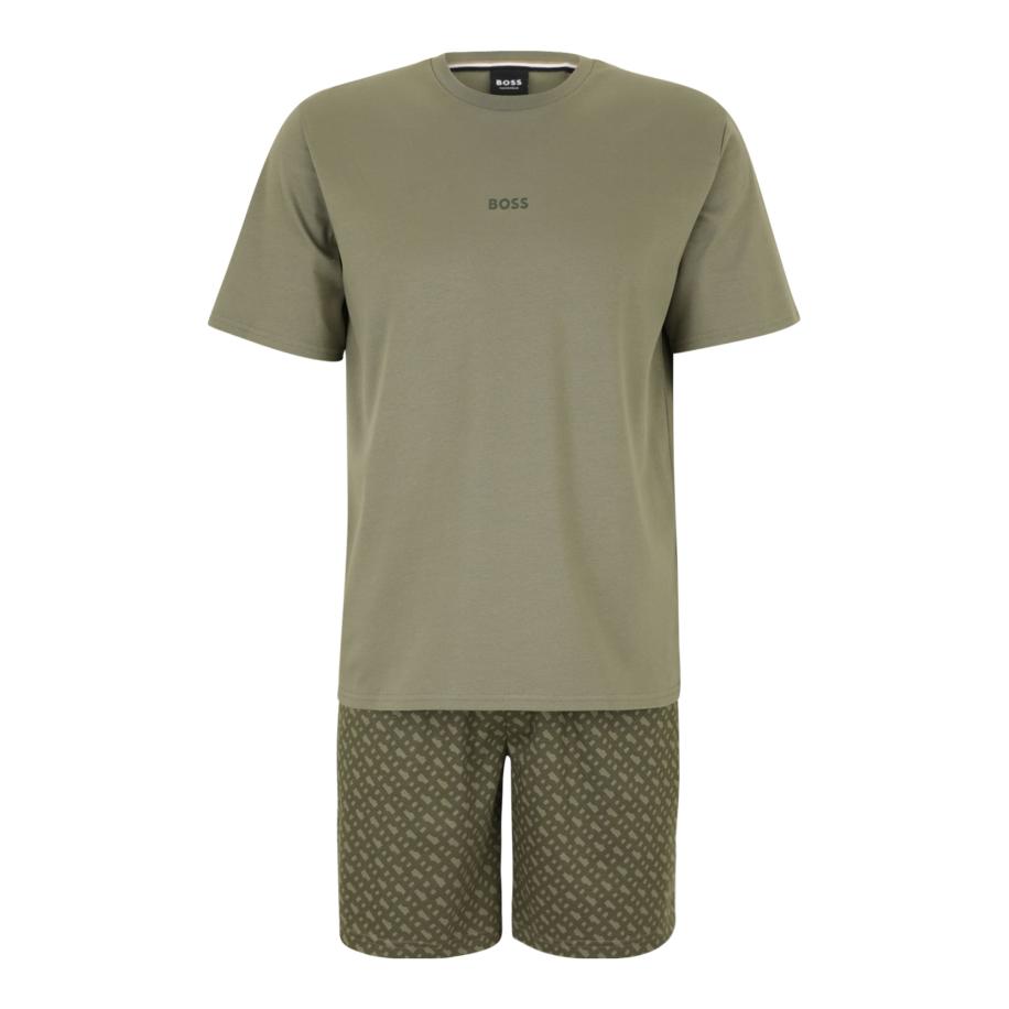 Hugo Boss BOSS Pyjama kort kaki / olijfgroen -