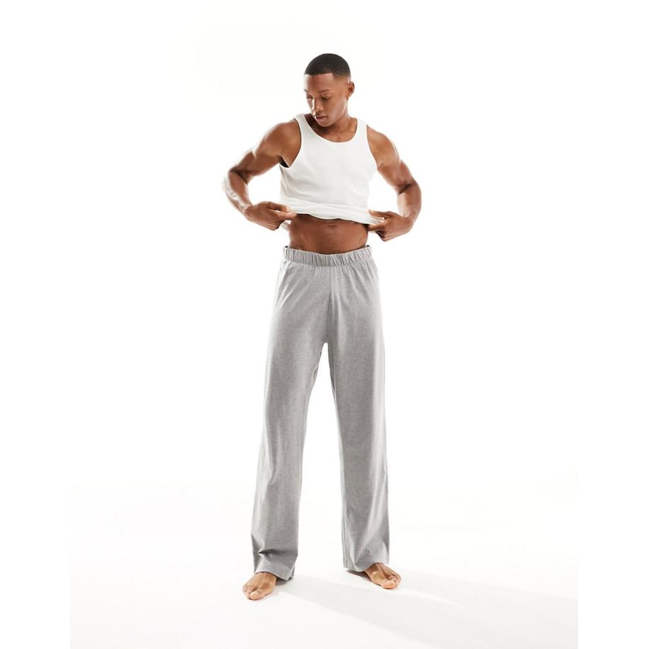 ASOS DESIGN - Loungebroek van jersey in gemêleerd grijs Grijs